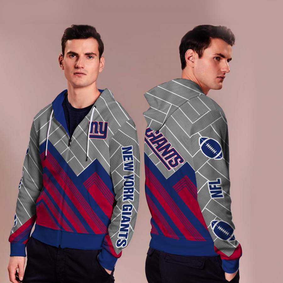 Black Cross Line?New York Giants Zip Hoodie