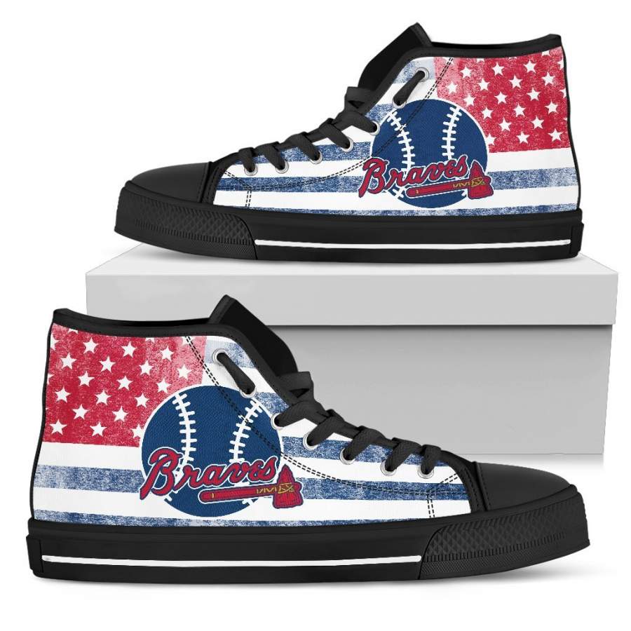 Flag Rugby Atlanta Braves?High Top Shoes