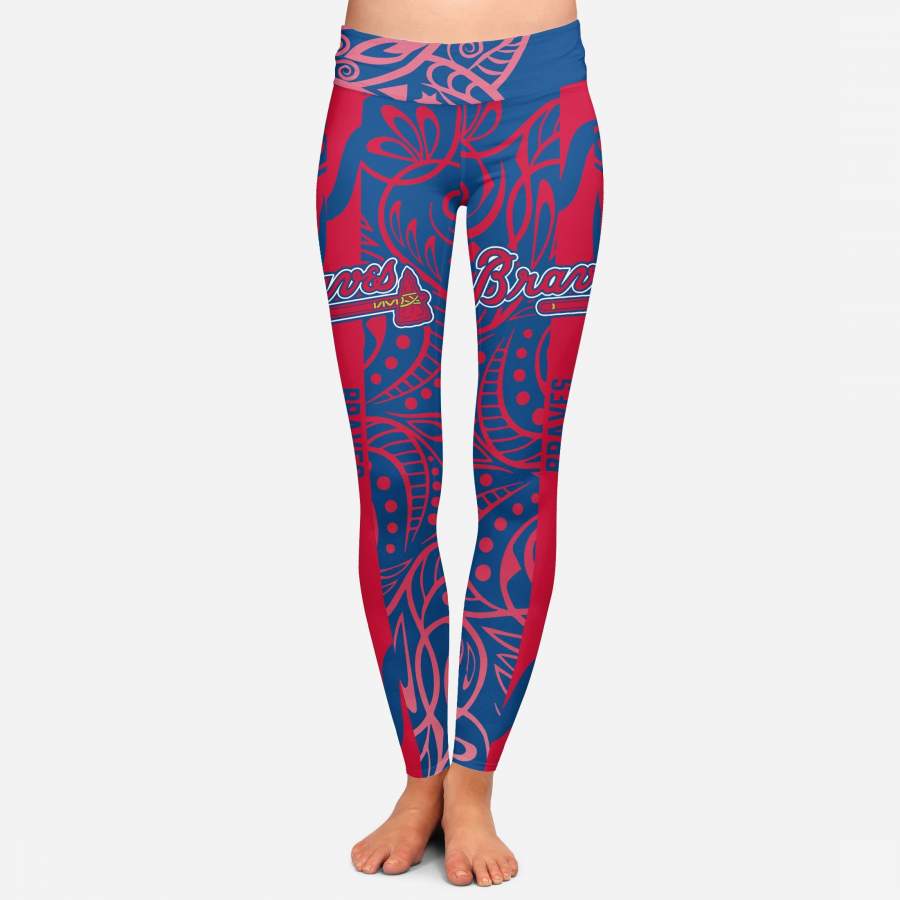 Curly Line Charming Daily Fashion Atlanta Braves Leggings