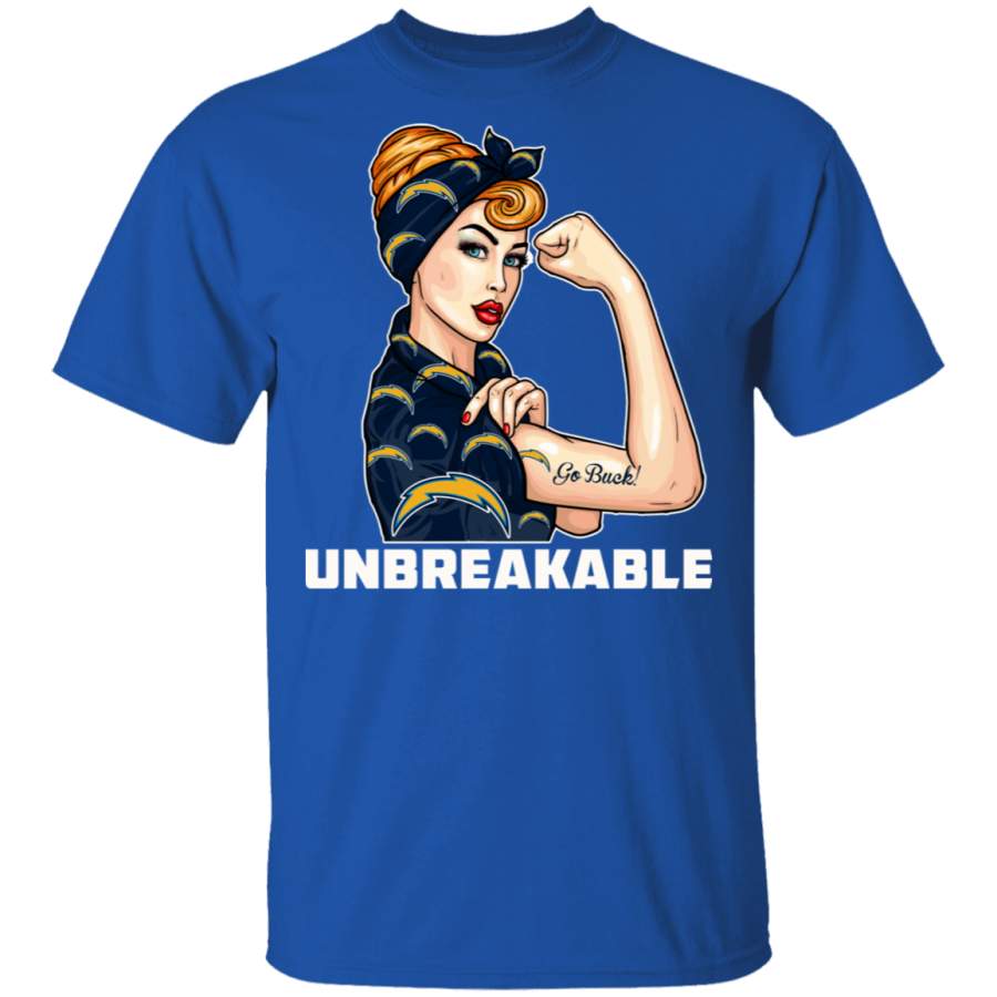 Beautiful Girl Unbreakable Go Los Angeles Chargers T Shirt