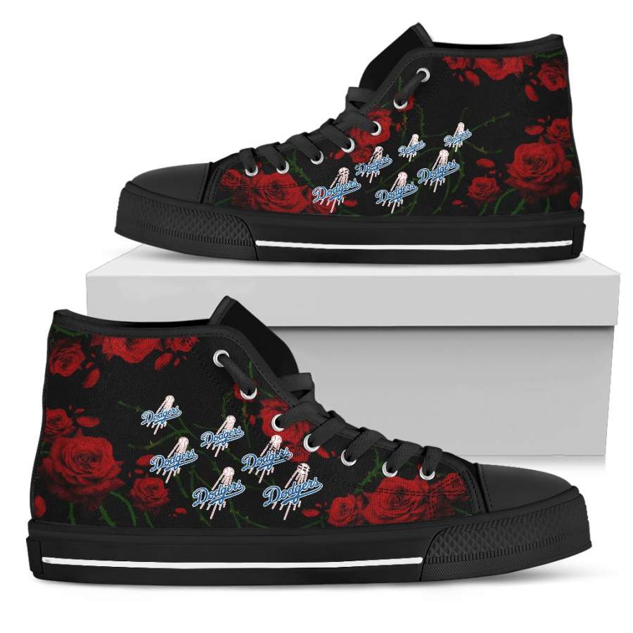 Lovely Rose Thorn Incredible Los Angeles Dodgers High Top Shoes