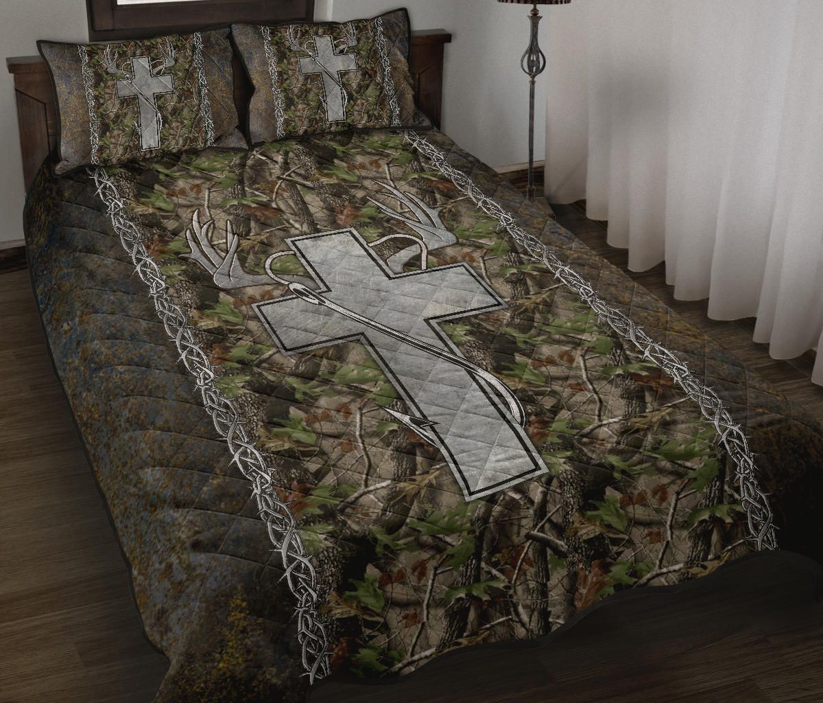 Christian Hunting Fishing Lover Quilt Bed Set And Pillow Covers / Vmhpqh260321