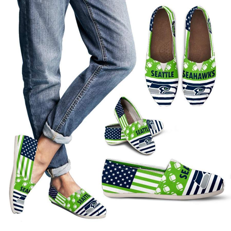 American Flag Seattle Seahawks Casual Shoes