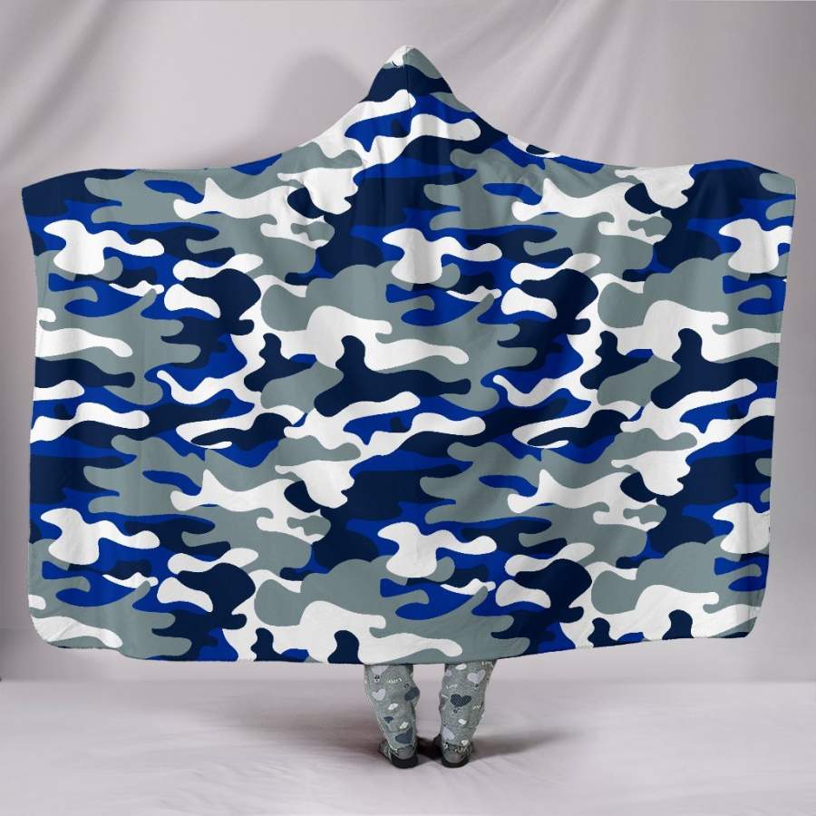 Dallas Cowboys Inspired Hoodie Blanket Camo Snuggie Wrap Blanket Throw Gift Pro Football