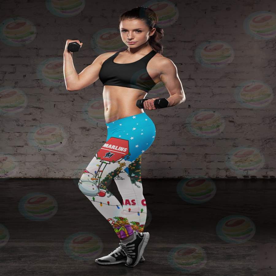 Funny Merry Christmas Miami Marlins Leggings 2019