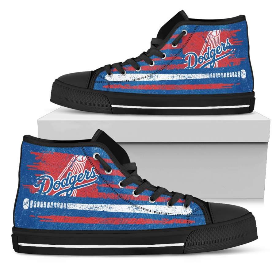 American Flag Vintage Baseball Los Angeles Dodgers High Top Shoes