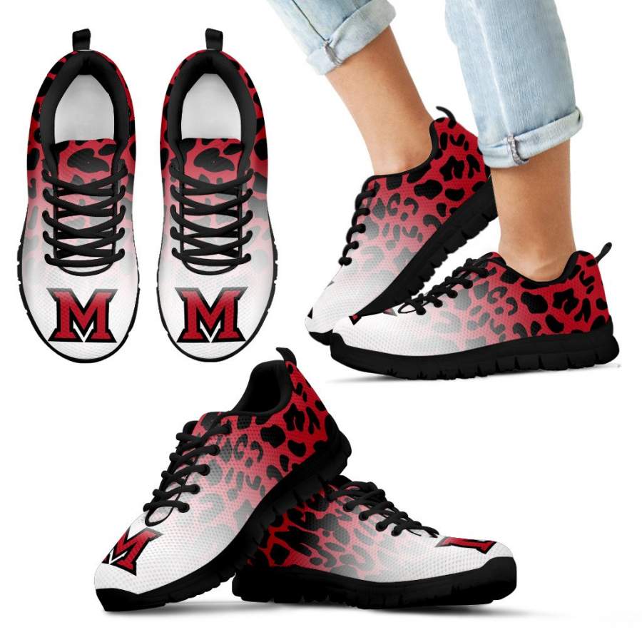 Leopard Pattern Awesome Miami RedHawks Sneakers