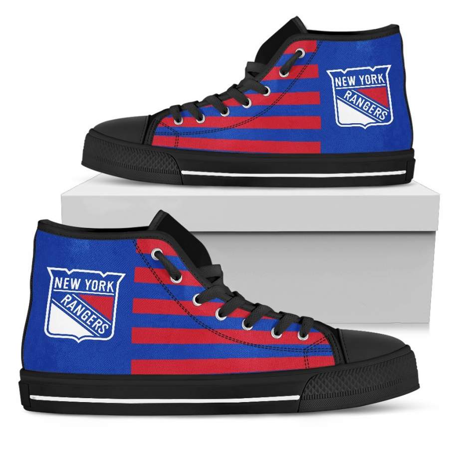 American Flag New York Rangers High Top Shoes