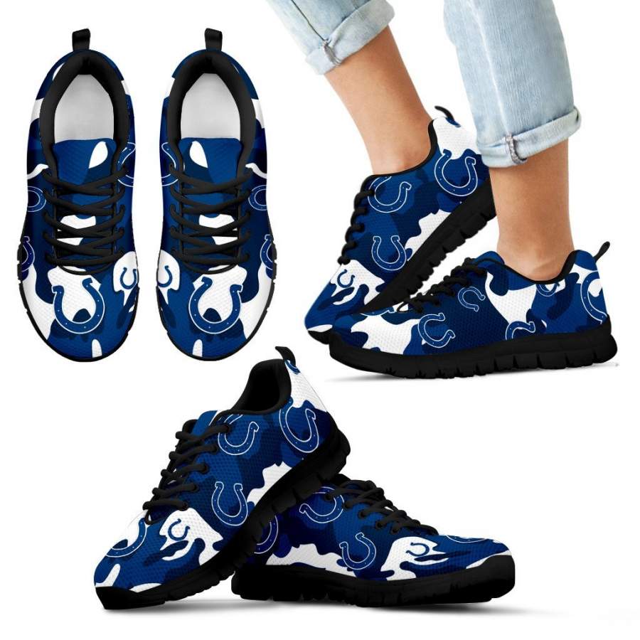 Indianapolis Colts Cotton Camouflage Fabric Military Solider Style Sneakers