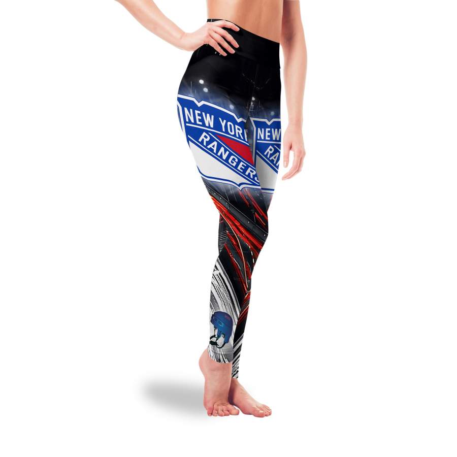 Great Urban Night Scene New York Rangers Leggings