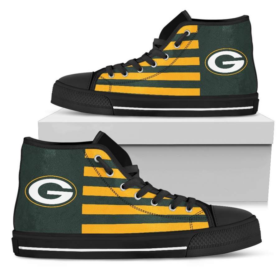 American Flag Green Bay Packers High Top Shoes