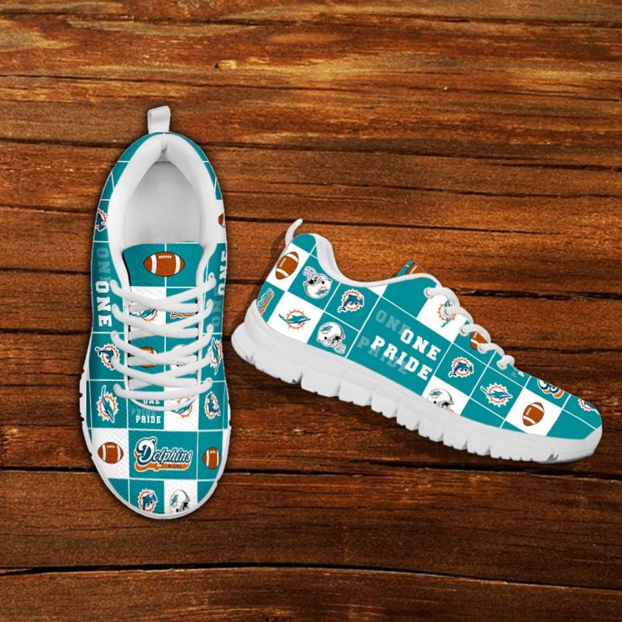 Colorful Pride Flag Miami Dolphins Sneakers