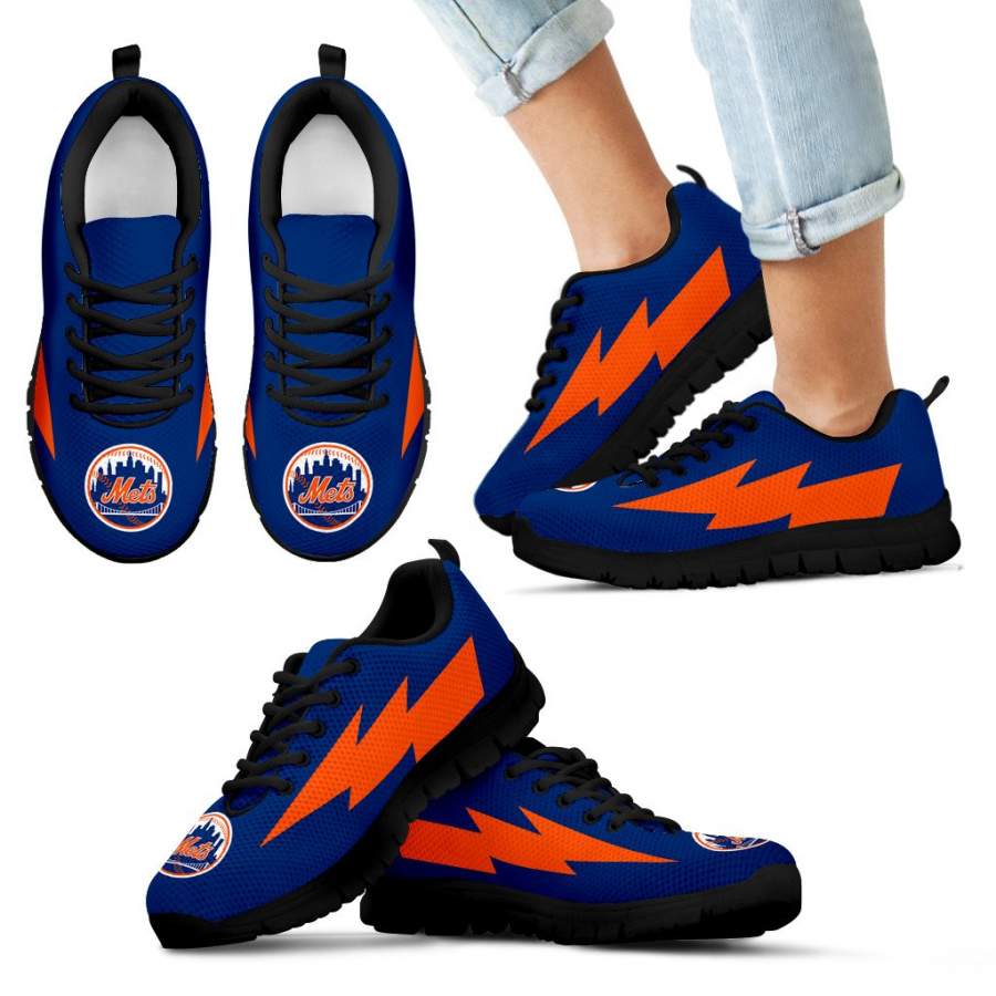 Cool Style New York Mets Sneakers Thunder Lightning Amazing Logo