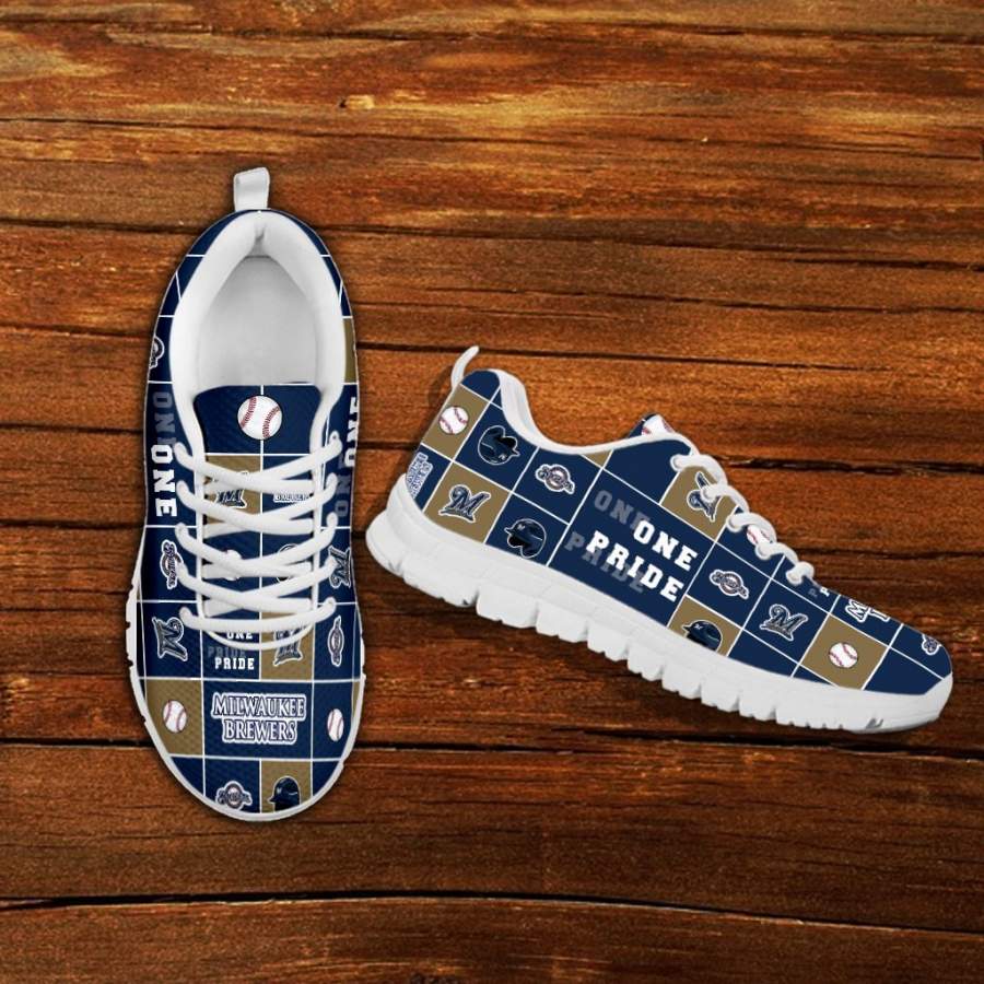 Colorful Pride Flag Milwaukee Brewers Sneakers