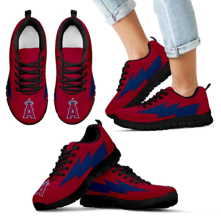 Colorful Los Angeles Angels Sneakers Thunder Lightning Amazing Logo