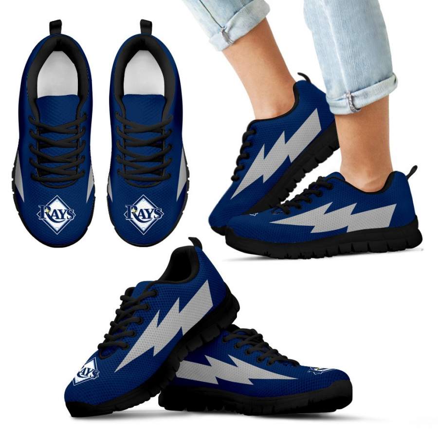 Beautiful Tampa Bay Rays Sneakers Thunder Lightning Amazing Logo