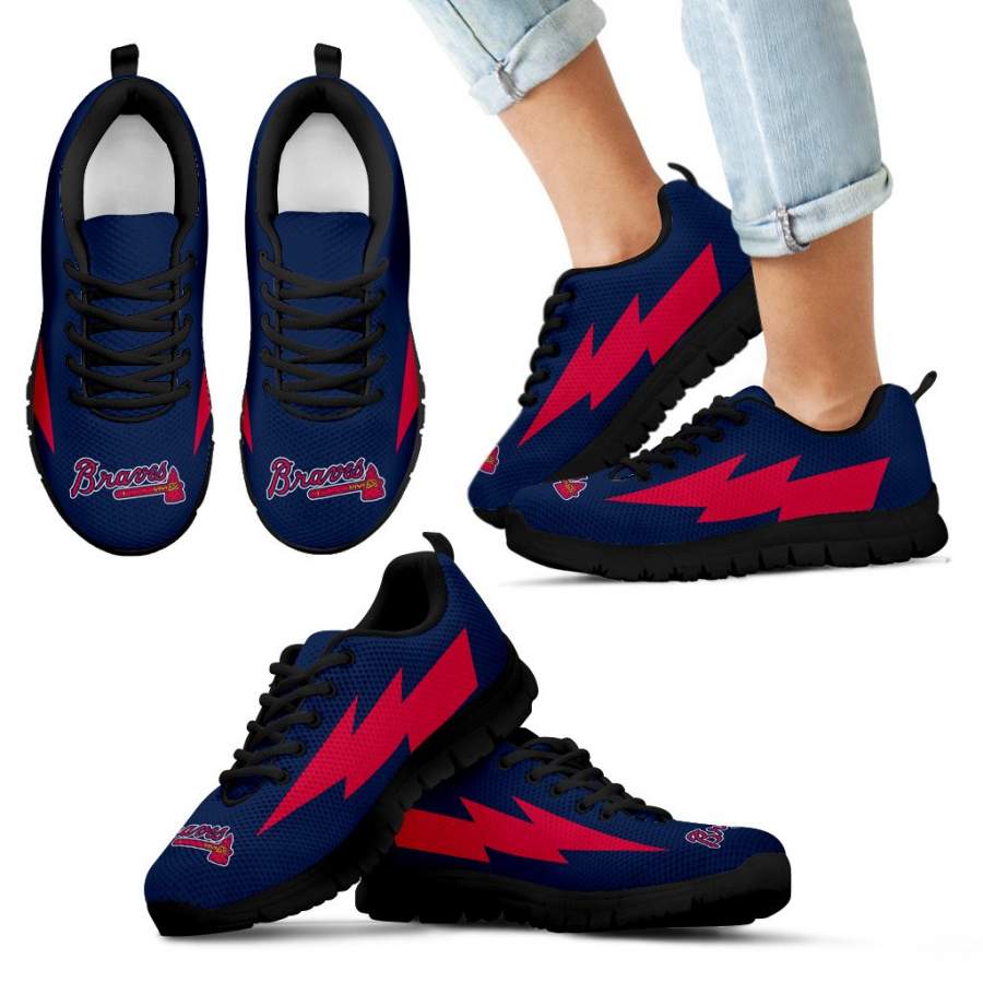 Cool Style Atlanta Braves Sneakers Thunder Lightning Amazing Logo