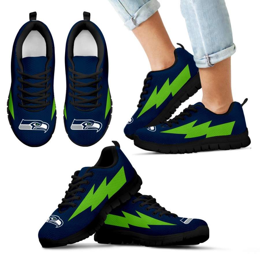 Incredible Seattle Seahawks Sneakers Thunder Lightning Amazing Logo