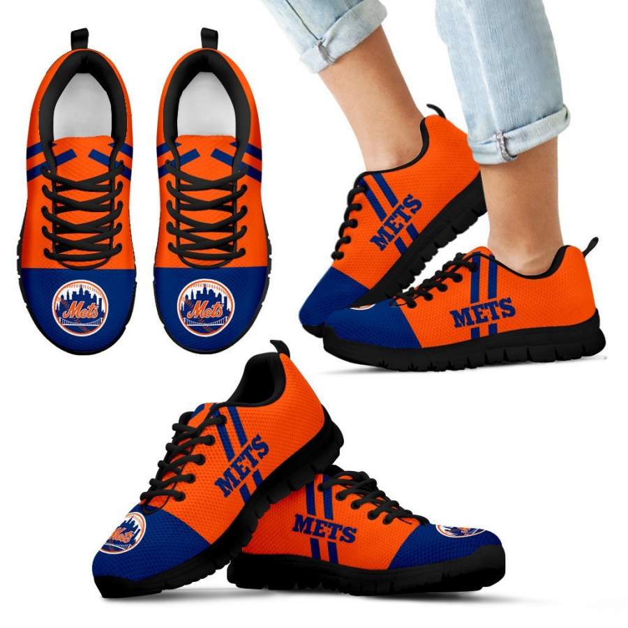 Line Stripe Logo Bottom New York Mets Sneakers