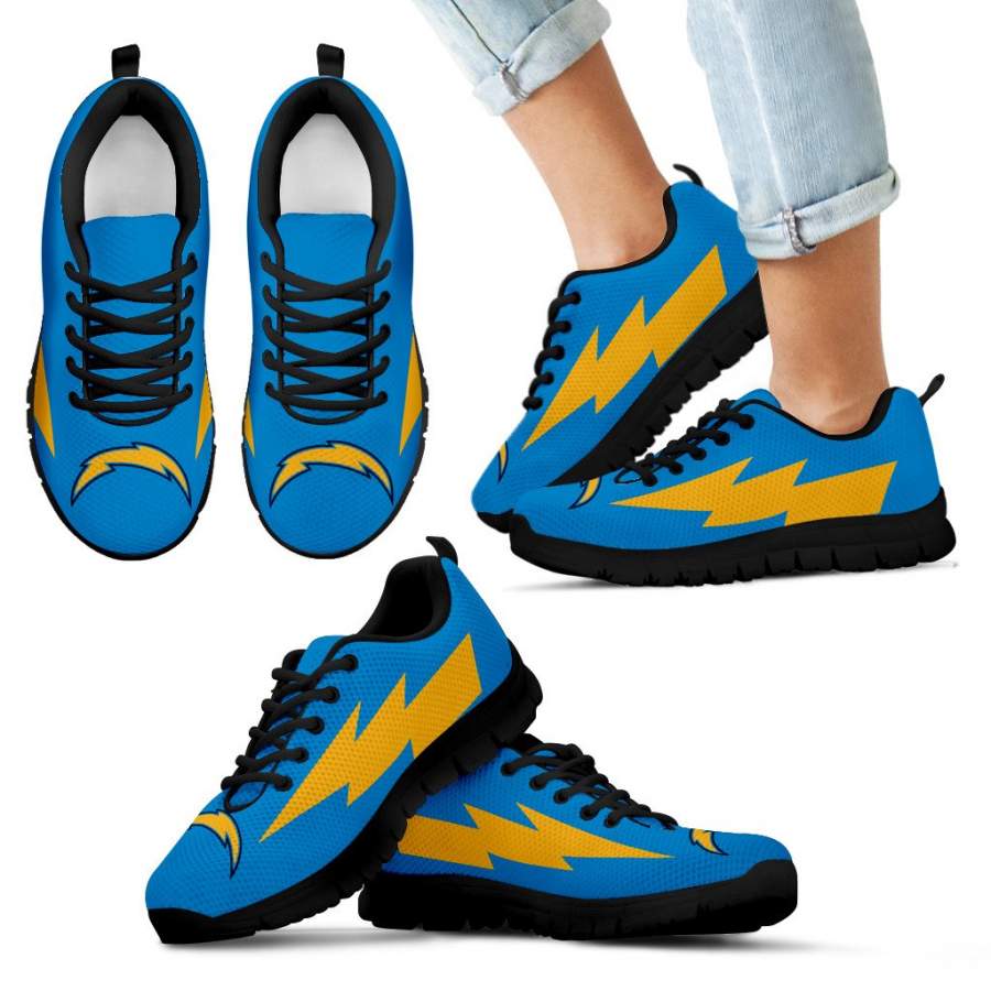 Great Los Angeles Chargers Sneakers Thunder Lightning Amazing Logo