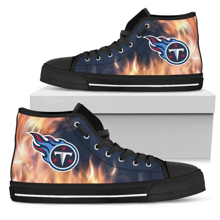 Fighting Like Fire Tennessee Titans High Top Shoes