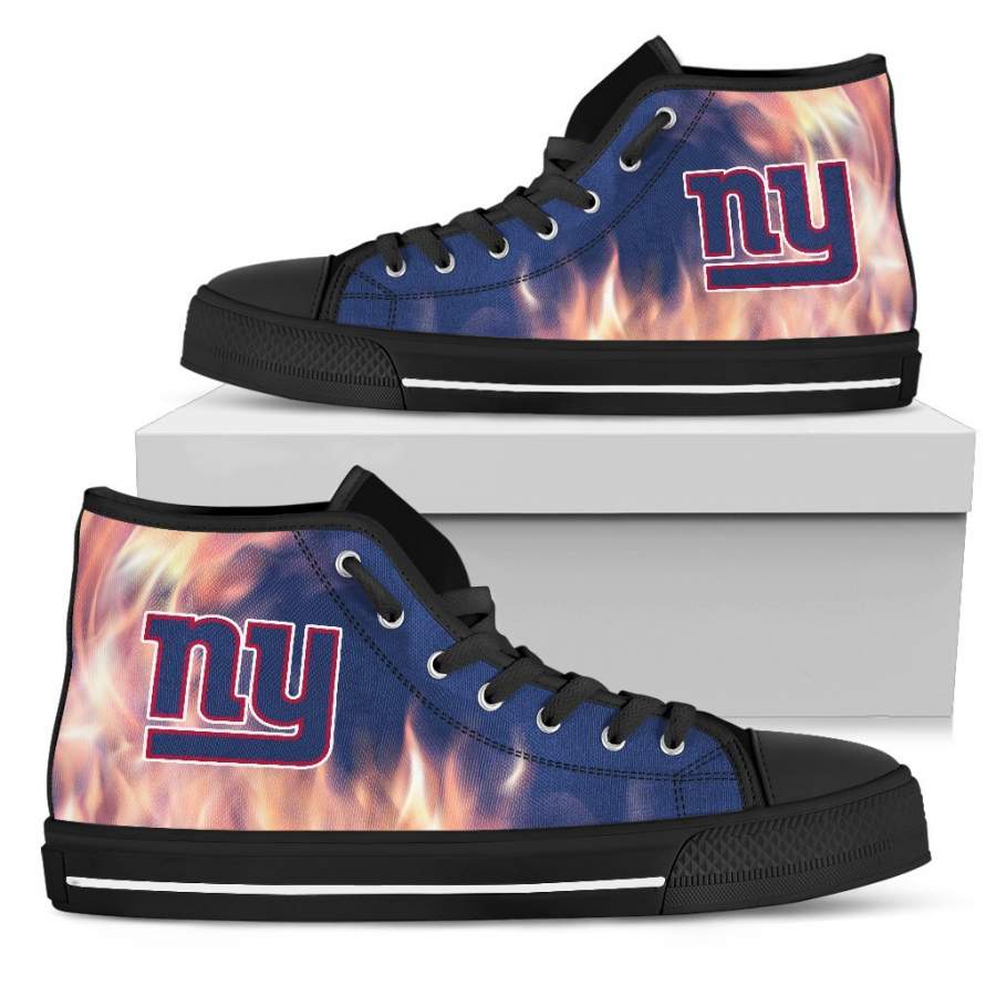 Fighting Like Fire New York Giants High Top Shoes