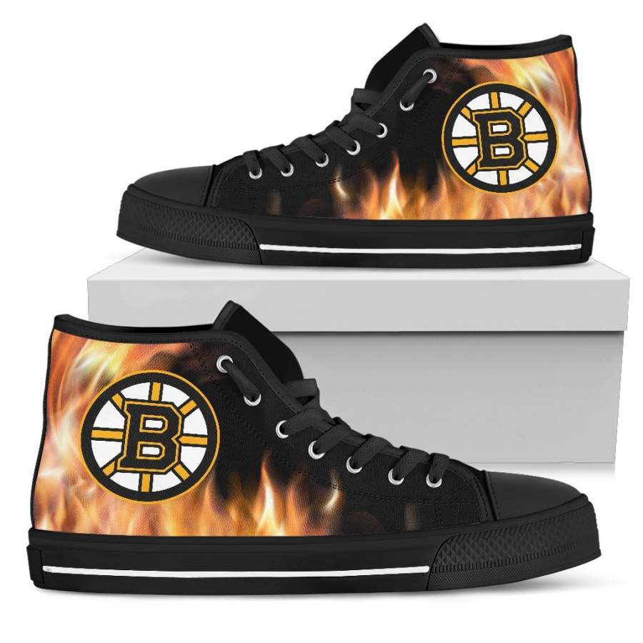 Fighting Like Fire Boston Bruins High Top Shoes