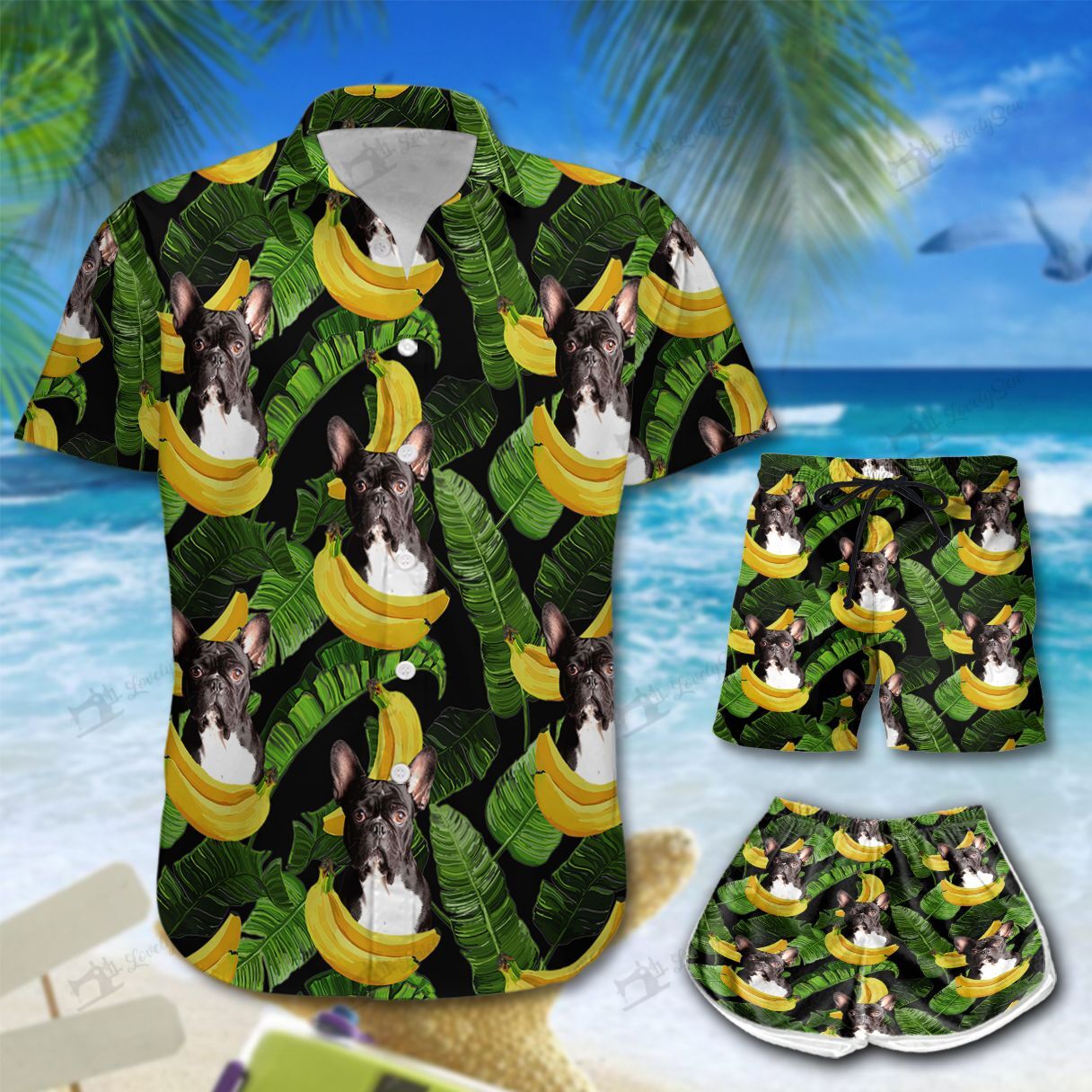 Boston Terrier Banana Hawaii Men-Women Shirt & Shorts HOT21061001-HOO21061001