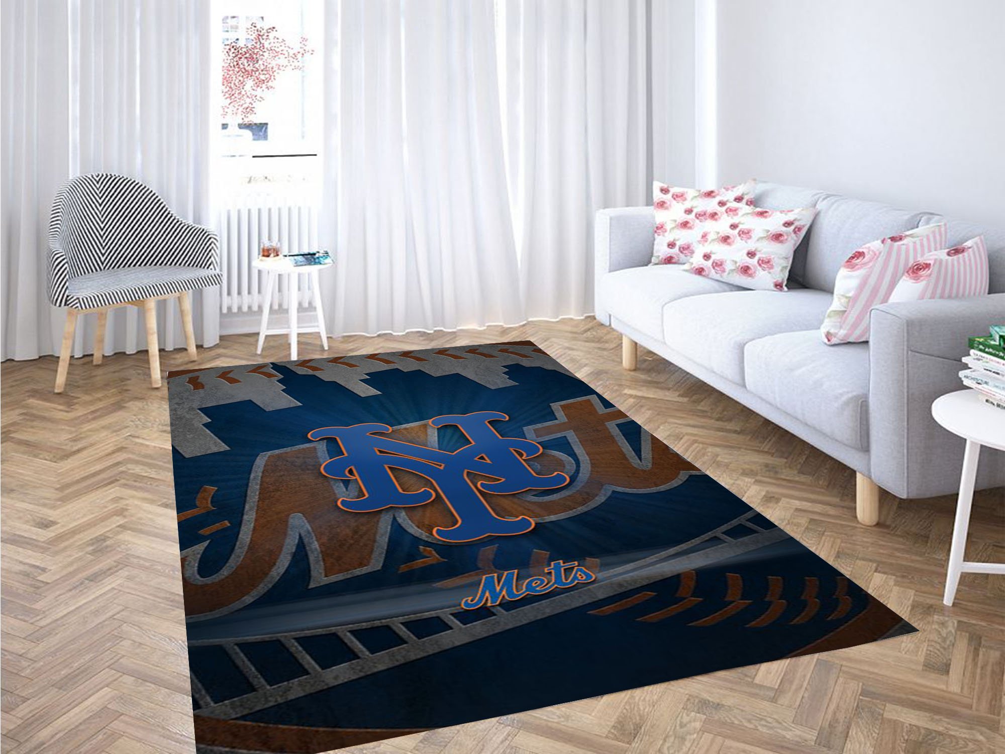 logos and uniforms of the new york mets carpet rugs