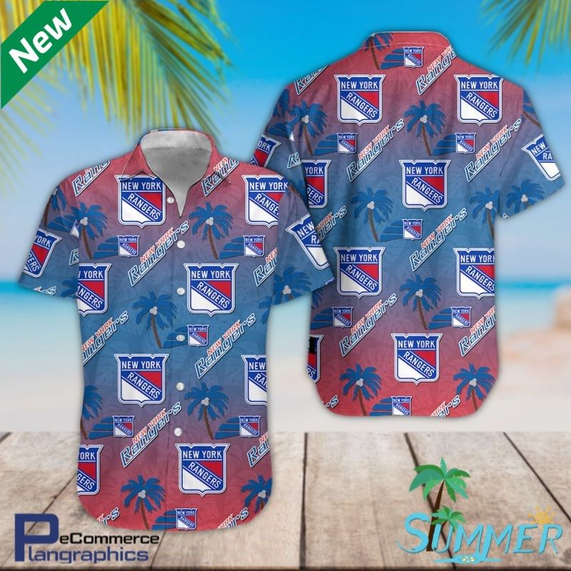 New York Rangers Ice Hockey Team Aloha Shirt Hawaiian Aloha Shirt Hawaiian Shorts Beach Short Shirt