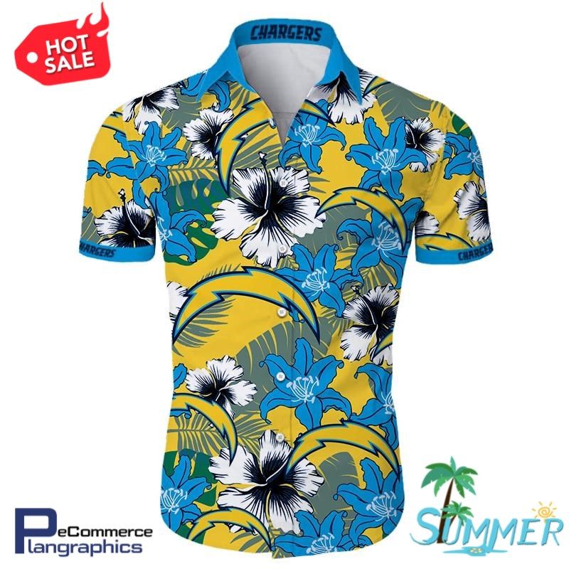 Los Angeles Chargers Hawaiian Aloha Shirt Hawaiian Shorts Beach Short Shirt