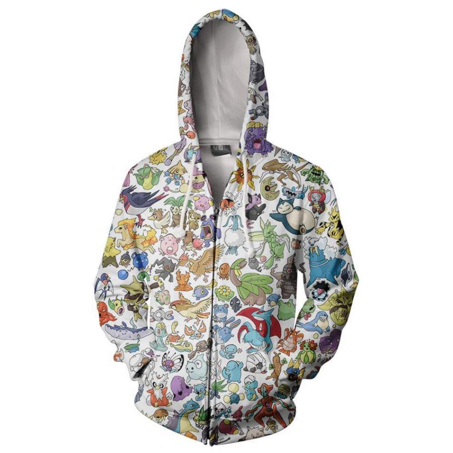 Characters Pokemon So Cute Zip Up Hoodie