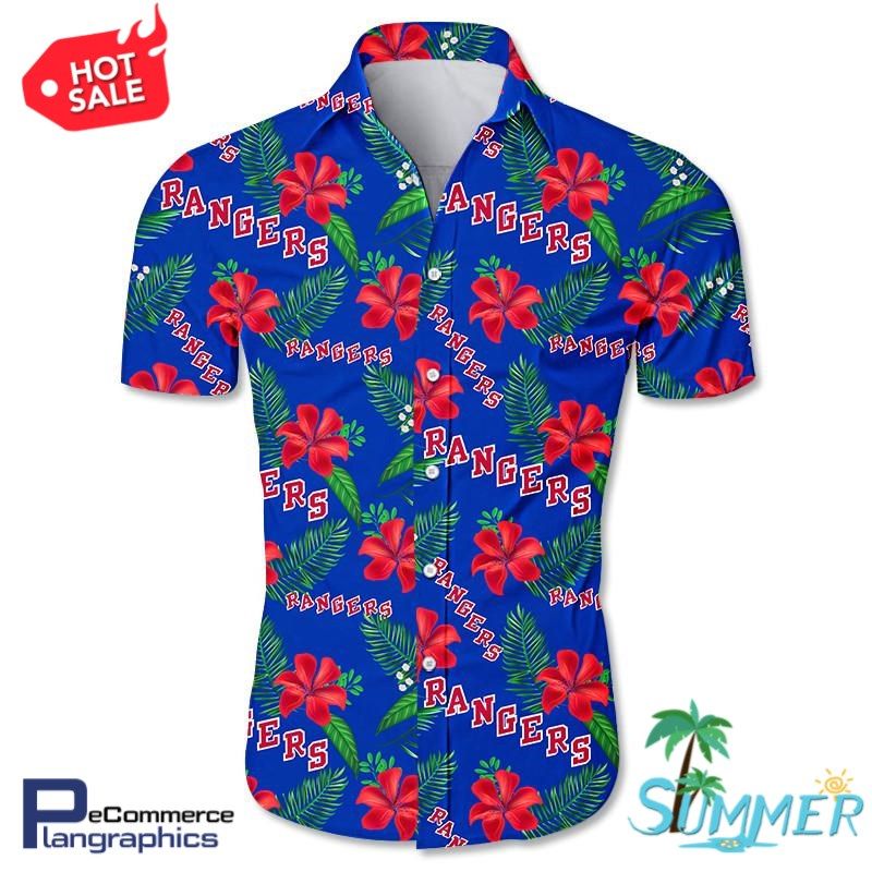 New York Rangers Hawaiian Aloha Shirt Hawaiian Shorts Beach Short Shirt