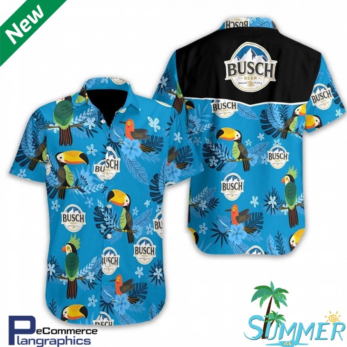 Busch Beer Aloha Shirt Hawaiian Aloha Shirt Hawaiian Shorts Beach Short Shirt