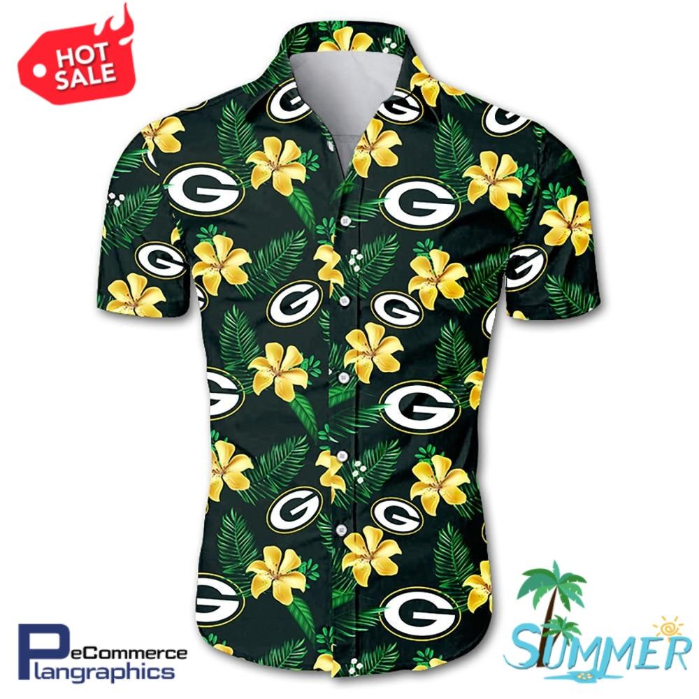 Green Bay Packers Aloha Shirt Hawaiian Aloha Shirt Hawaiian Shorts Beach Short Shirt