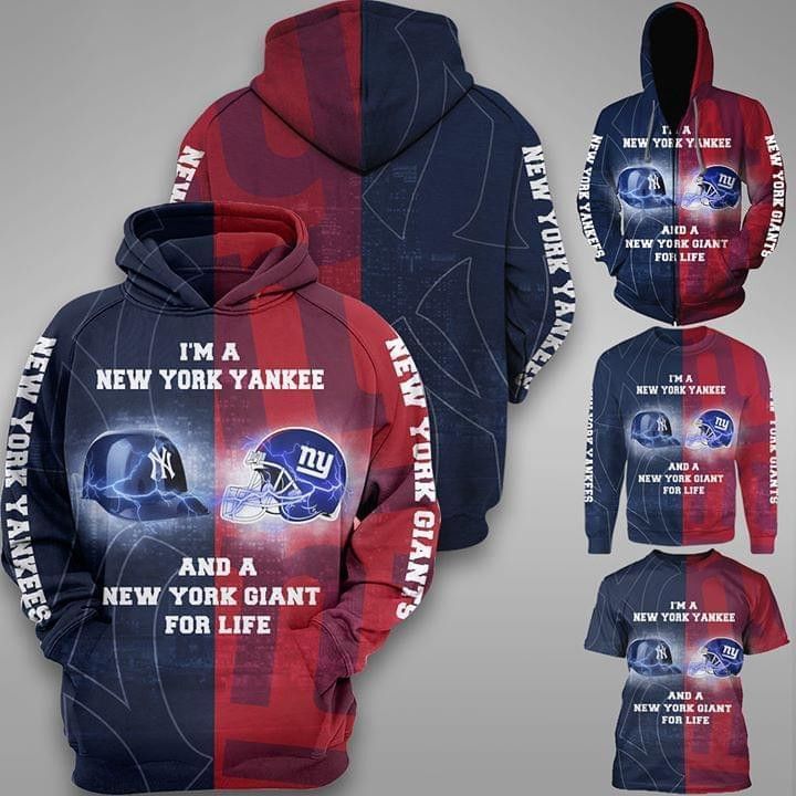 Im A New York Yankees And New York Giants Pullover And Ed Custom Graphic Printed For Fans Men Women 3D Pullover Hoodie