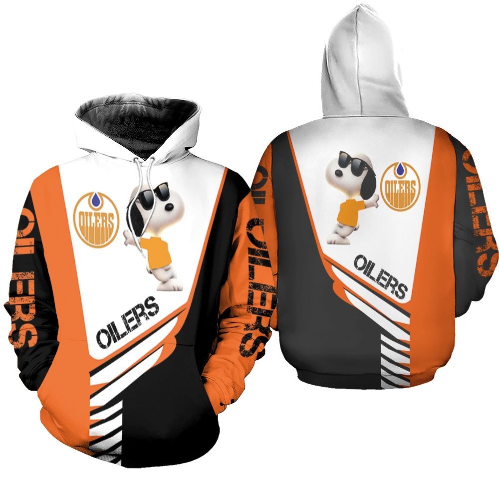 Edmonton Oilers Snoopy For Fans 3d Unisex Hoodie