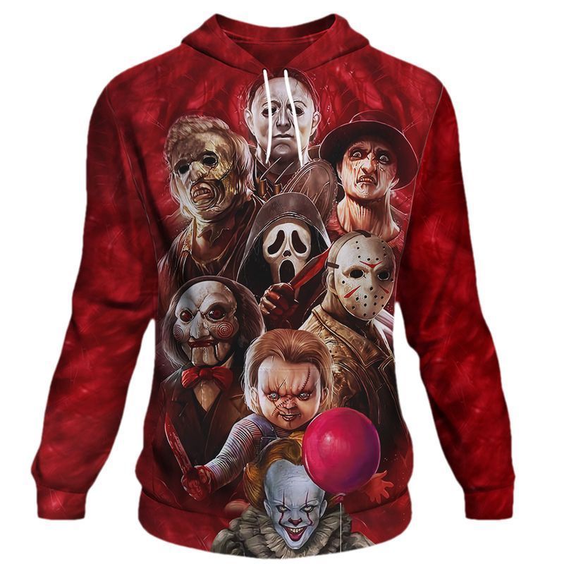 Halloween Horror Chucky Jason Voorhees Ghostface Michael Myers Freddy Krueger Pennywise 3D All Over print Hoodie, T-shirt, Sweater, Jacket