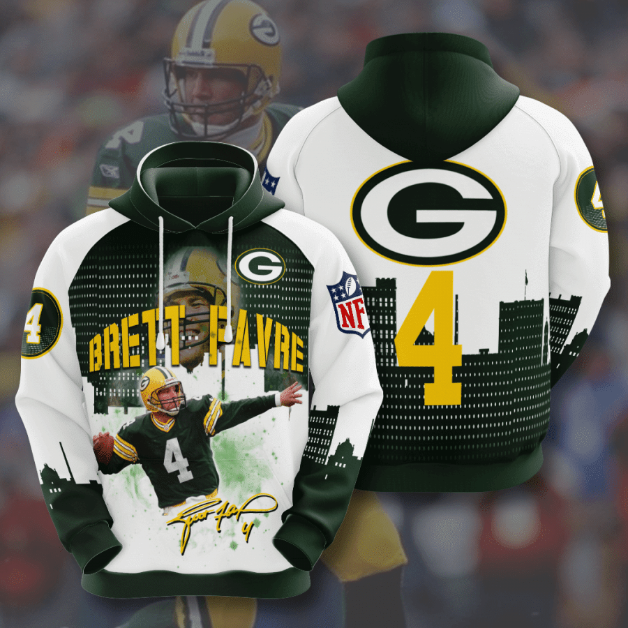 Brett Favre Green Bay Packers 3D Pullover Hoodie, Bomber Jacket, Sweatshirt, T-Shirt