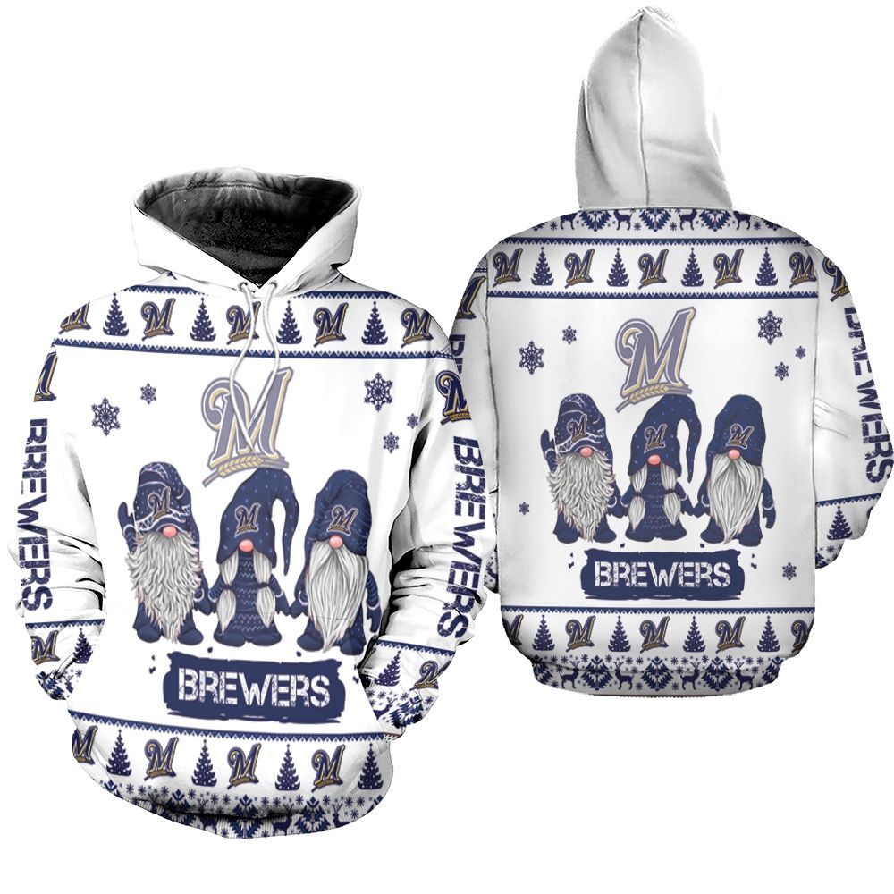 Christmas Gnomes Milwaukee Brewers Ugly Sweatshirt Christmas 3d Unisex Hoodie