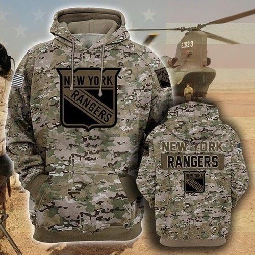 New York Rangers Camouflage Veteran Zip Print 3D Zip Up Hoodie Unisex, Jacket, Sweatshirt, T-Shirt