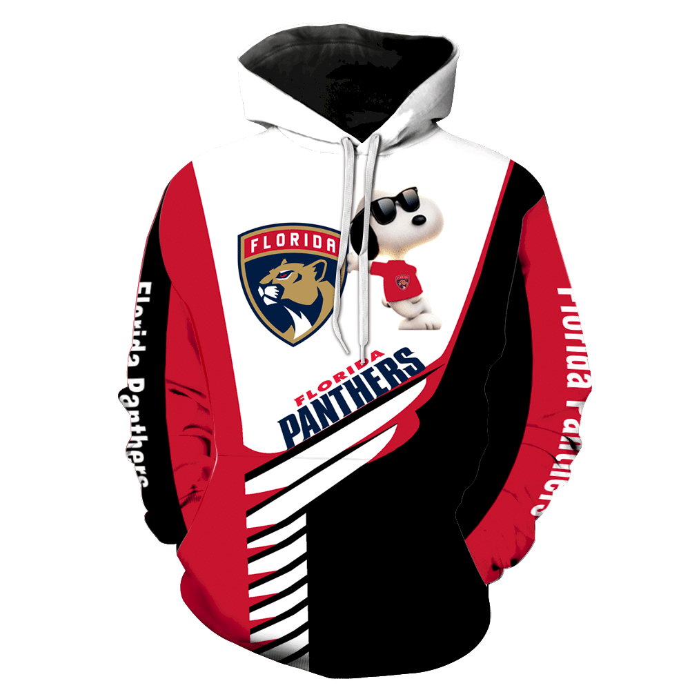 Florida Panthers Snoopy New V1349 3D Pullover Hoodie, Bomber Jacket, Sweatshirt, T-Shirt