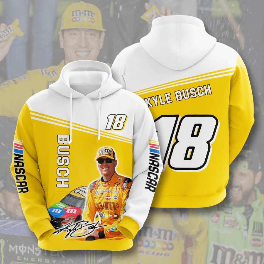 Kyle Busch 3D Pullover Hoodie, Bomber Jacket, Sweatshirt, T-Shirt