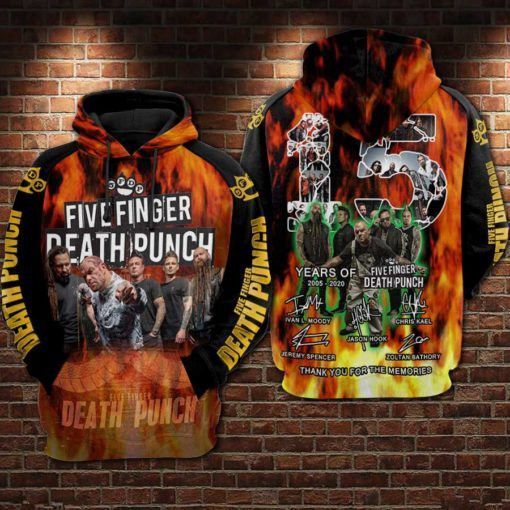 Five Finger Death Punch 15Th Fire And . Five Finger Death Punch 3D Pullover Hoodie, Bomber Jacket, Sweatshirt, T-Shirt