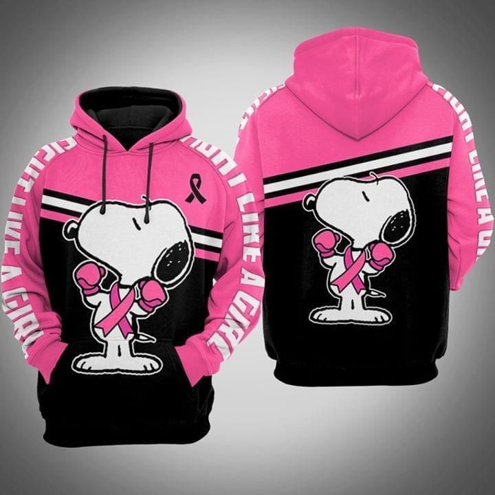 Fight Like A Girl Snoopy Cancer 3D All Over print Hoodie, T-shirt, Sweater, Jacket