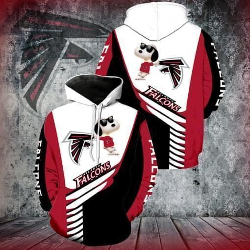 Atlanta Falcons Snoopy Unisex 3D Zip up Hoodie Jacket T-shirt