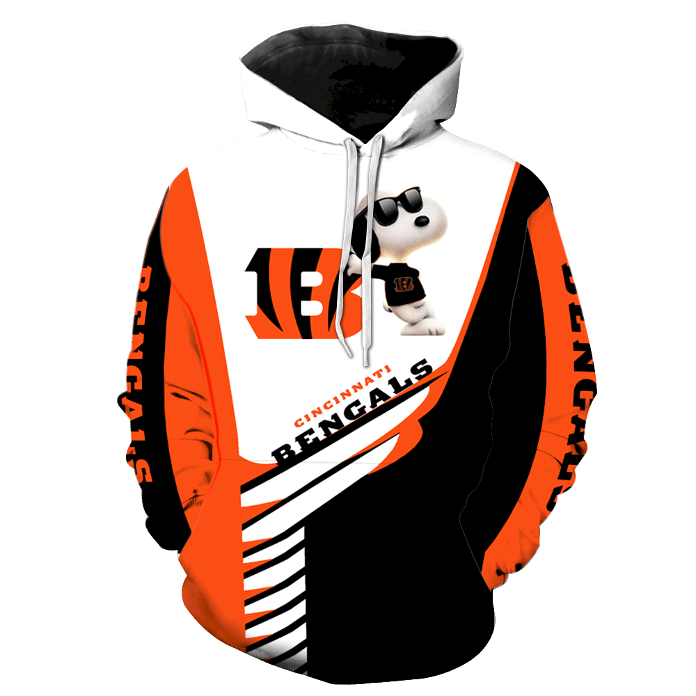 Cincinnati Bengals Snoopy New V1332 3D Pullover Hoodie, Bomber Jacket, Sweatshirt, T-Shirt