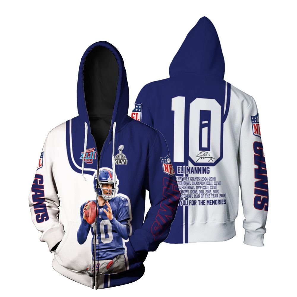 Eli Manning New York Giants Fan 3D All Over print Hoodie, T-shirt, Sweater, Jacket Jersey Zip Hoodie