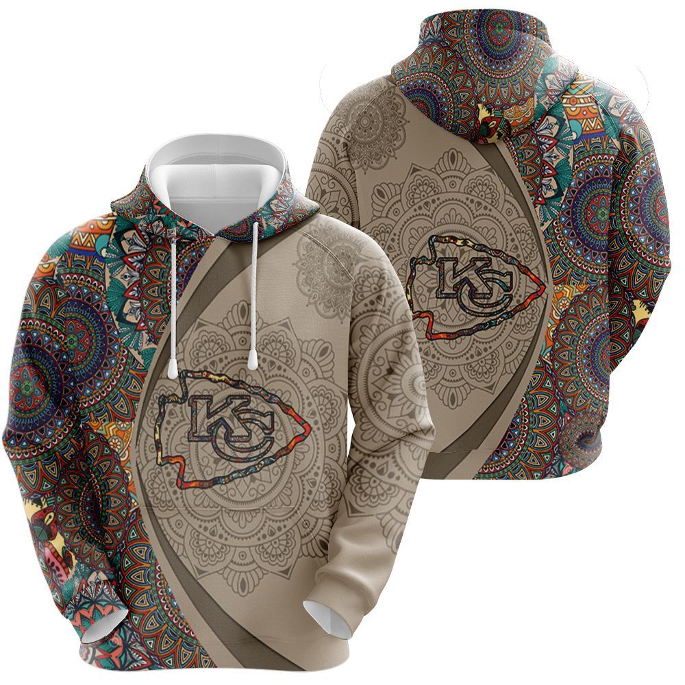 Kansas City Chiefs Logo Mandala Art Style For Fan 3D Printed Hawaii Shirt 3D All Over print Hoodie, T-shirt, Sweater, Jacket Jersey Hoodie