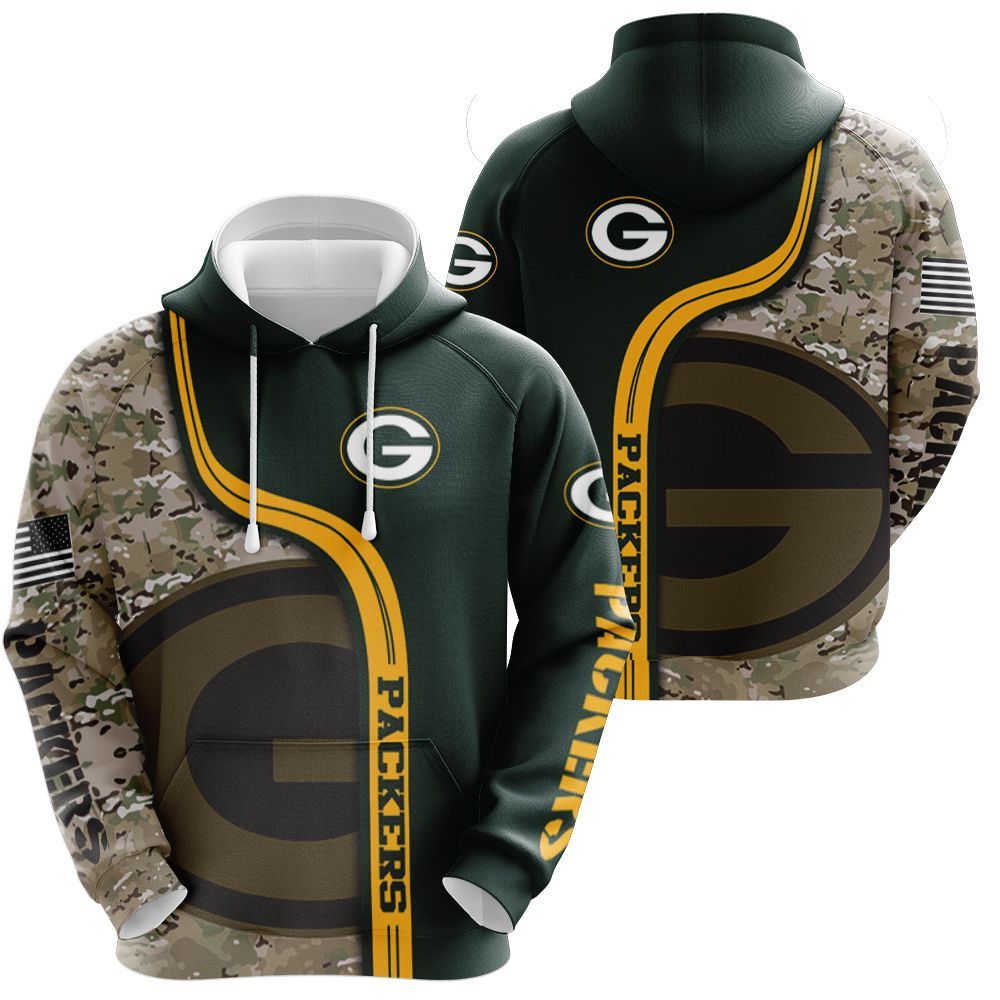 Green Bay Packers Camouflage Pattern American Flag 3D All Over print Hoodie, T-shirt, Sweater, Jacket Jersey Hoodie